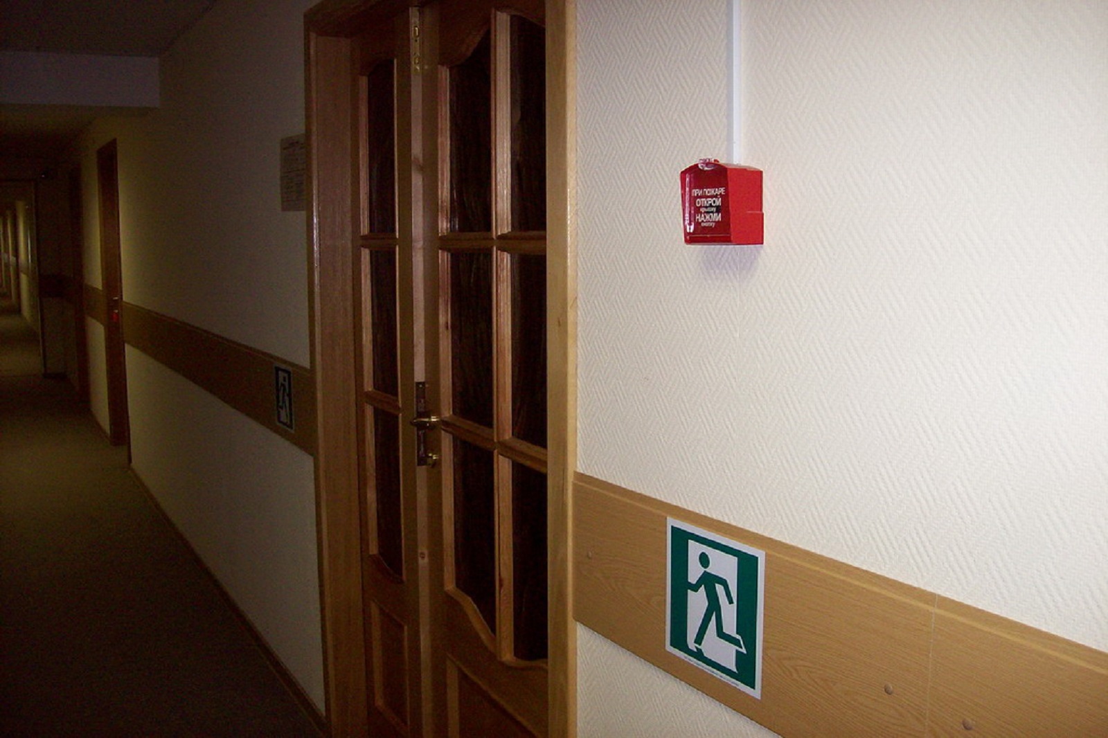 Эвакуационная дверь. Пожарный выход в школе. Противопожарная сигнализация в школе. Эвакуационный коридор.